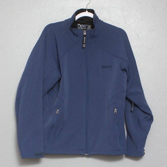 Marmot blue soft shell full zip fleece lined medium wait jacket coat - Picture 1 of 5